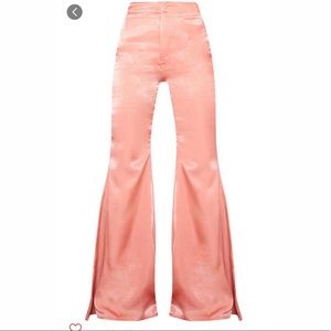 Bell Bottom Satin Pants super long